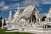 Famous Thailand temple or white temple, Wat Rong Khun,at Chiang Rai province, northern Thailand. 